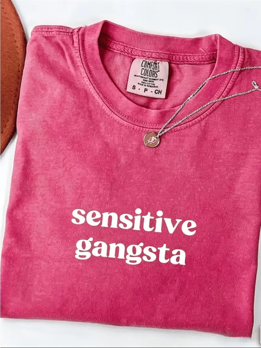 Pink "Sensitive Gangsta" Graphic Tee